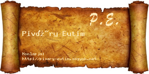 Piváry Eutim névjegykártya